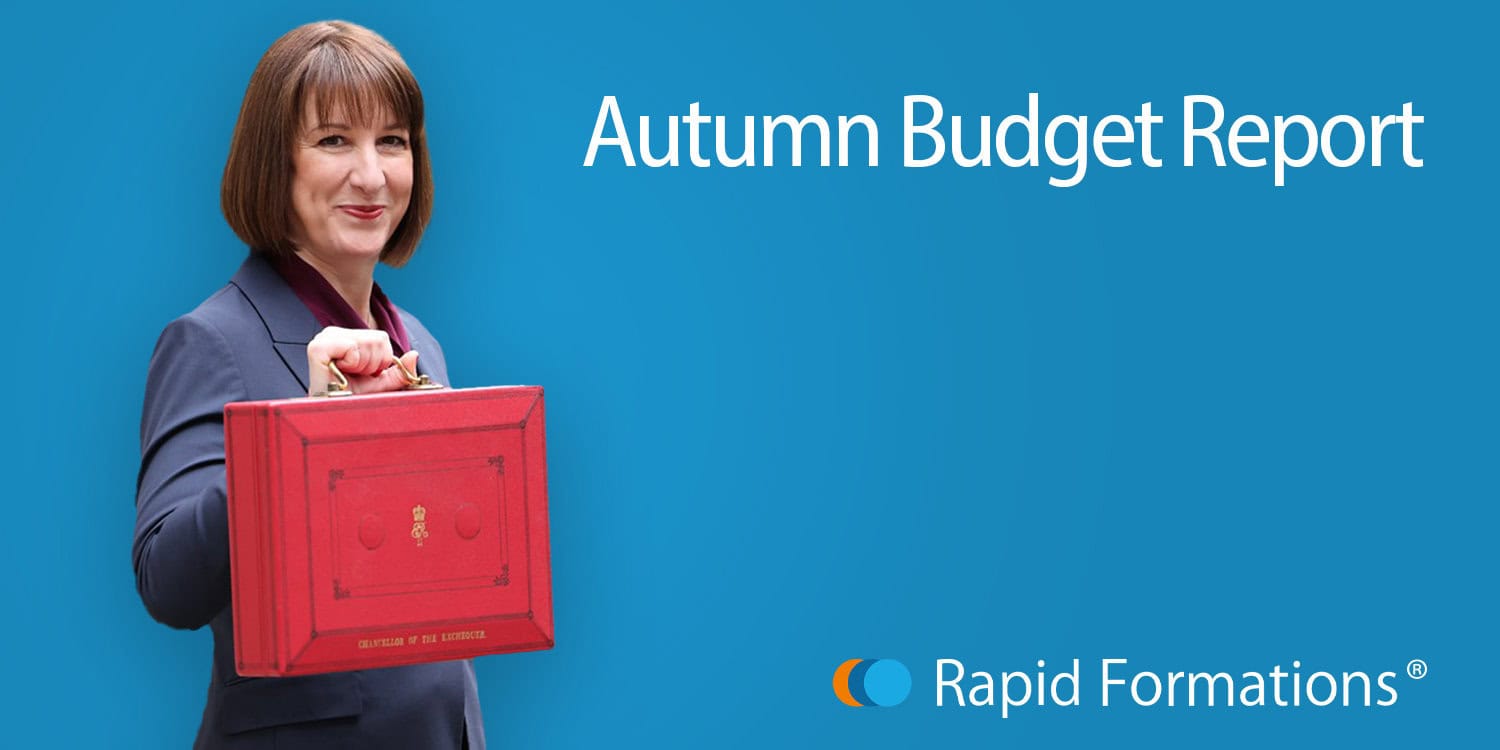 Rachel Reeves holds a red briefcase against a blue background, symbolizing the Autumn Budget Report and its significant impact on businesses.